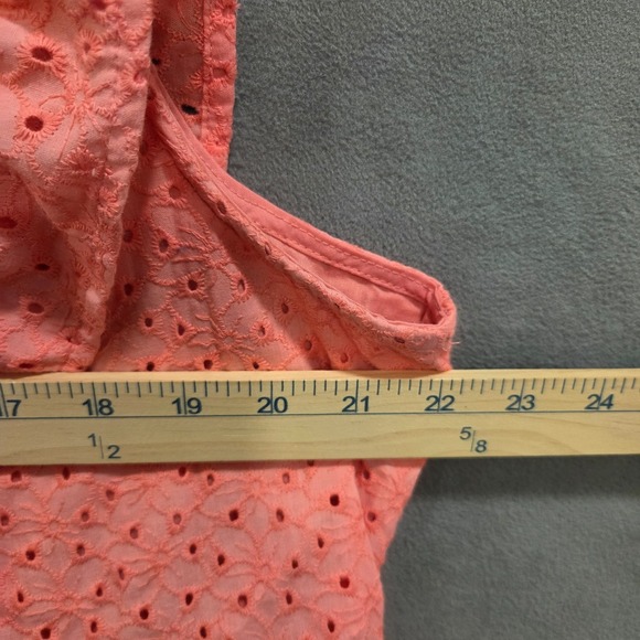 Time And Tru Tiered Eyelet Lace Midi Dress Womens XL Cottagecore Ruffle Pockets - Picture 6 of 7